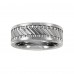 Tungsten Carbide Gear Design Center Wedding Band - Mens Ring